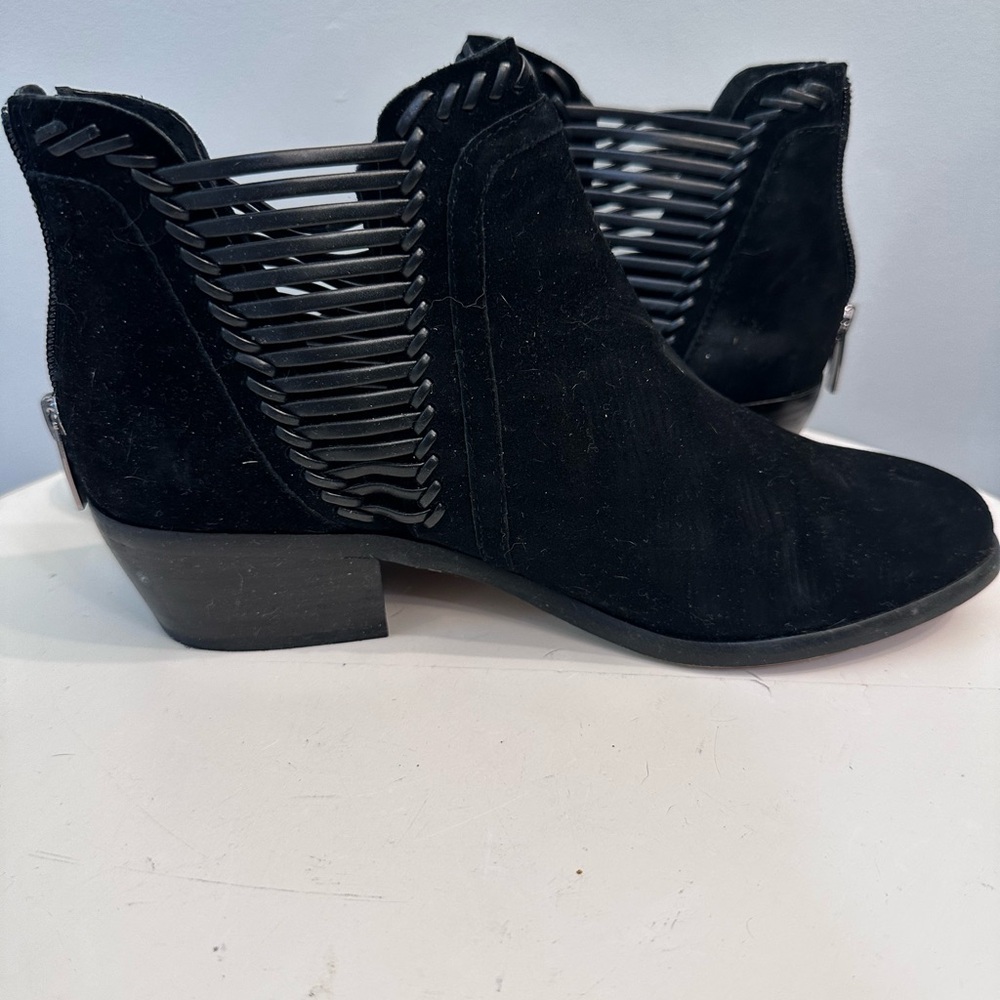 Vince Camuto Black Ankle Booties with Elastic Panels